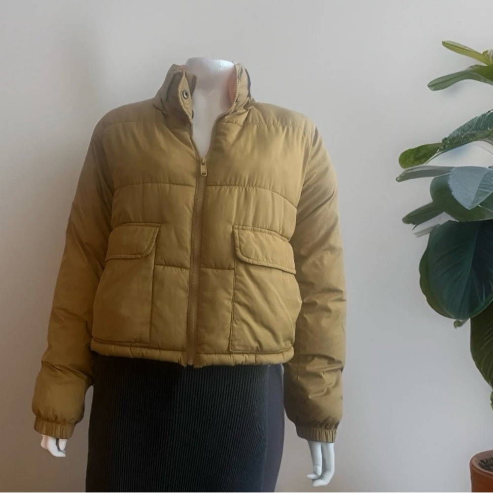 Anthropology Pilcro Women's Mustard Puffer Jacket Oversized XS
